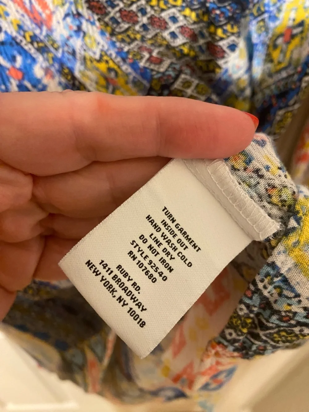 Ruby Rd. Multicolor Patchwork V-Neck Blouse - Picture 7 of 9